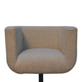 Cream Boucle Swivel Chair - Cream Foam Wood