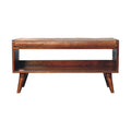 Chestnut Bench With Brown Leather Seatpad -