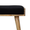 Black Velvet Tray Style Footstool - Black Foam