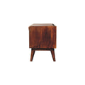 Chestnut Bench With Brown Leather Seatpad -