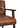 Brown Buffalo Leather Chair - Chestnut Leather