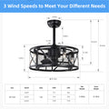 20''Industrial 5 Blade Ceiling Fan with remote control matte black-abs-metal