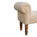 Boucle Cream Bench - Cream Foam Wood Fabric