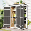 Outdoor 5.5ft Hx4.1ft L Wood Storage Shed white+gray-water resistant frame-garden &