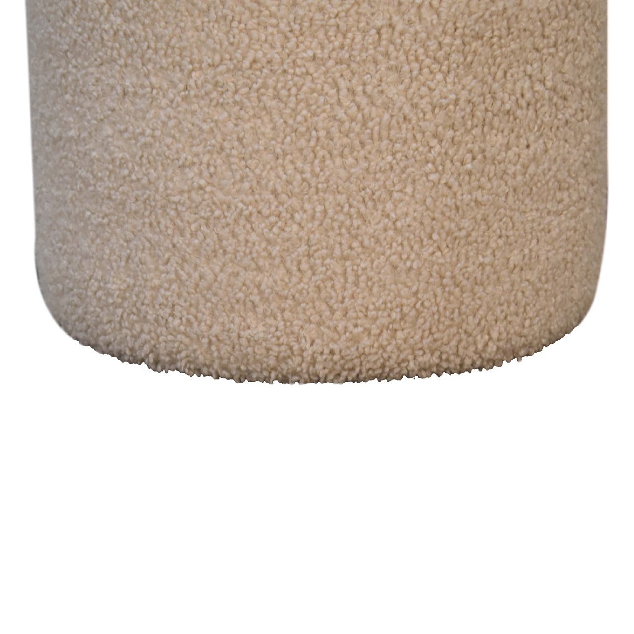 Serenity Round Footstool - Cream Foam Wood Fabric