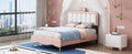 Full size Velvet Princess Bed With bow knot pink-velvet