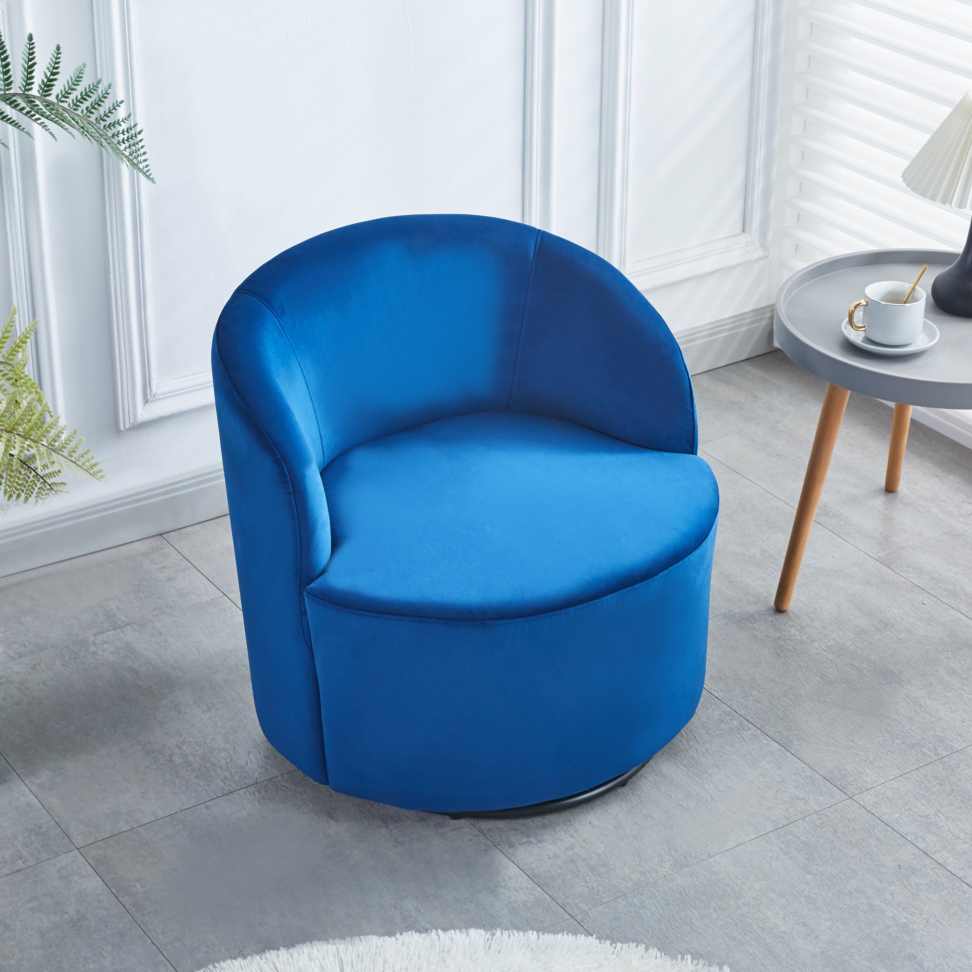 SLifet Swivel Barrel Chair, Swivel Chair, Barrel purplish blue-primary living