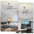 Crystal Ceiling Fan Reversible Blades 3 Wind