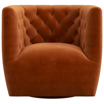 Delaney Swivel Chair - Orange Boucle