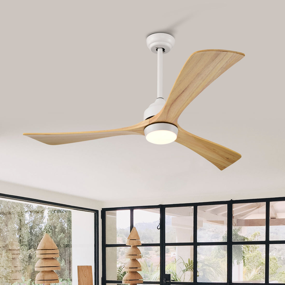 52" Ceiling Fan With Lights Remote Control,Quiet