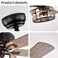 Farmhouse Industrial 52 inch Ceiling Fan Optional matte black-ceiling