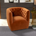 Delaney Swivel Chair - Orange Boucle