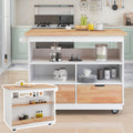 Rolling Kitchen Island with Storage, Two sided Kitchen