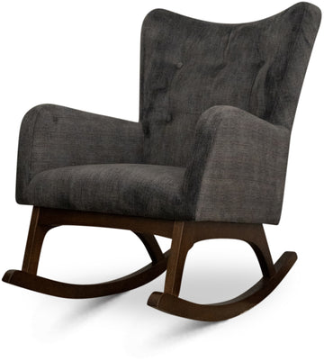 Alistair Solid Wood Rocking Chair - Grey Fabric