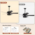 52'' Farmhouse Ceiling Fan Dual Finish Blades