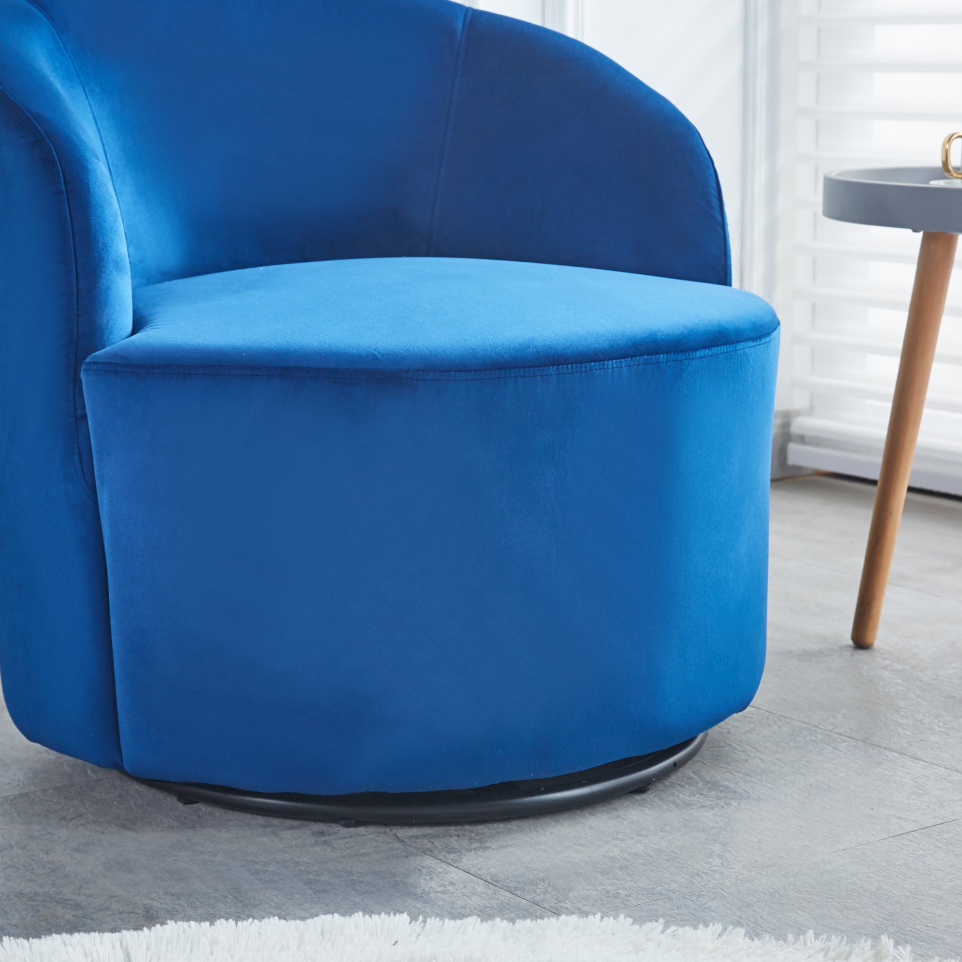 SLifet Swivel Barrel Chair, Swivel Chair, Barrel purplish blue-primary living