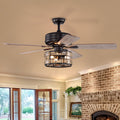 Farmhouse Industrial 52 inch Ceiling Fan Optional matte black-ceiling