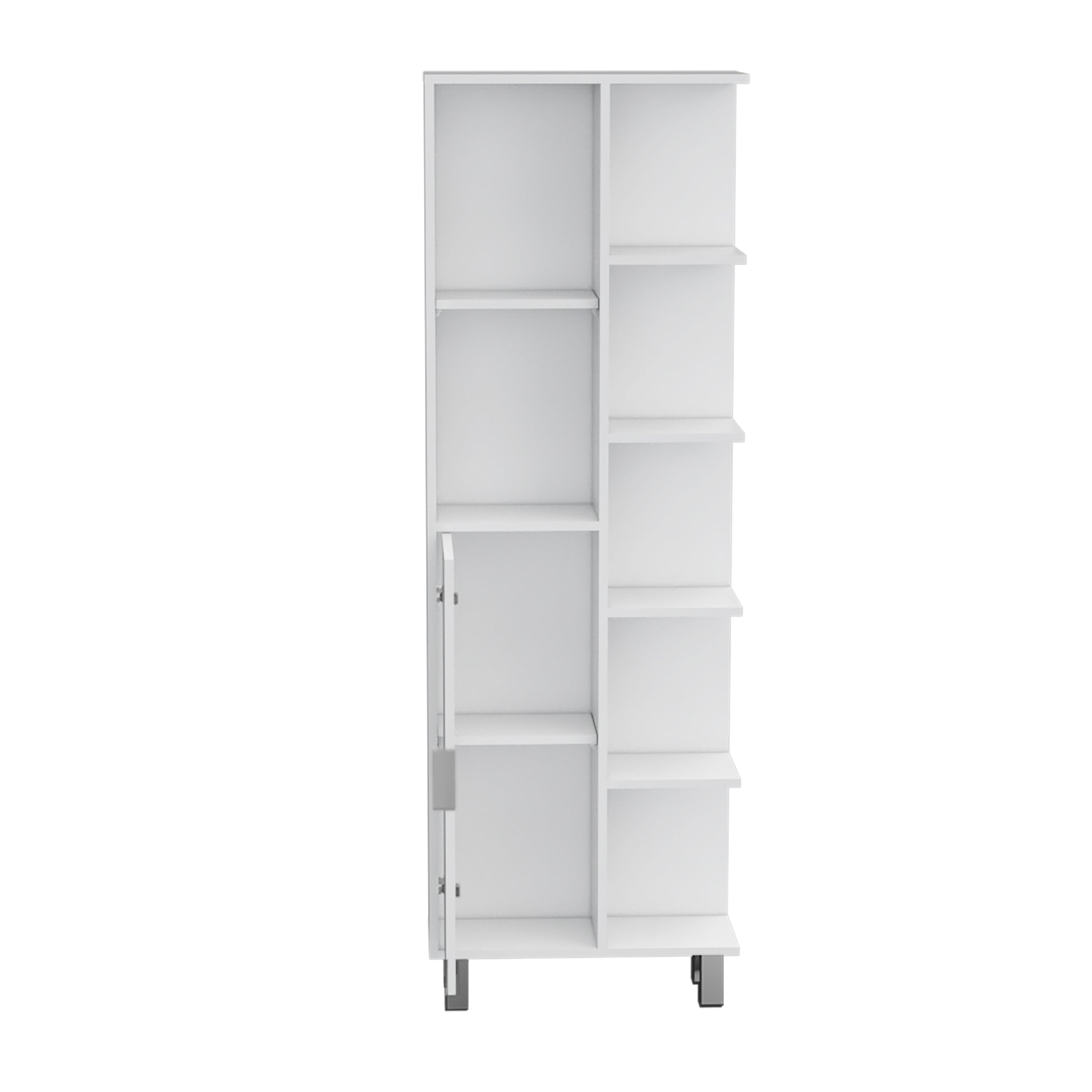 63" H Linen Bathroom Cabinet with Seven Open