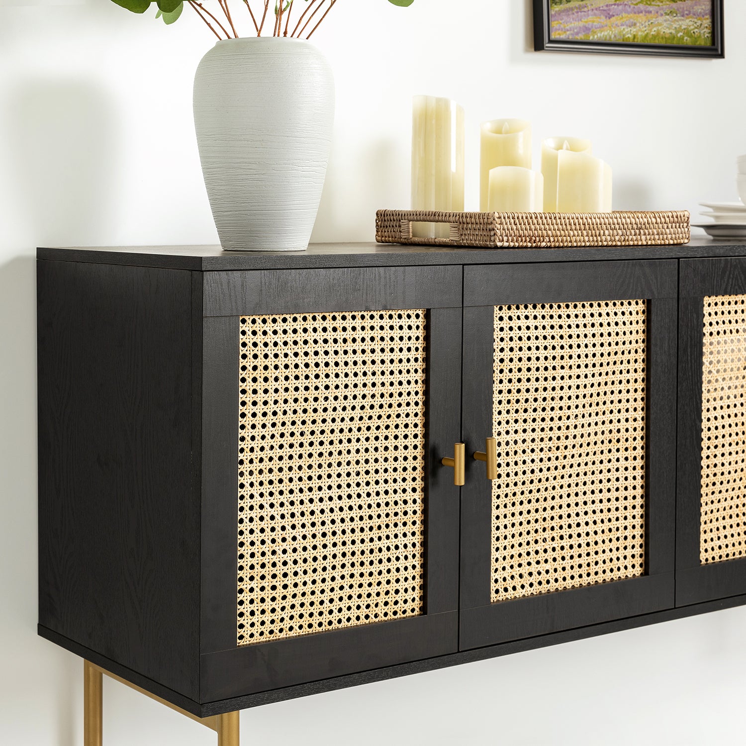 Tknow 60"Wide Sideboard Black