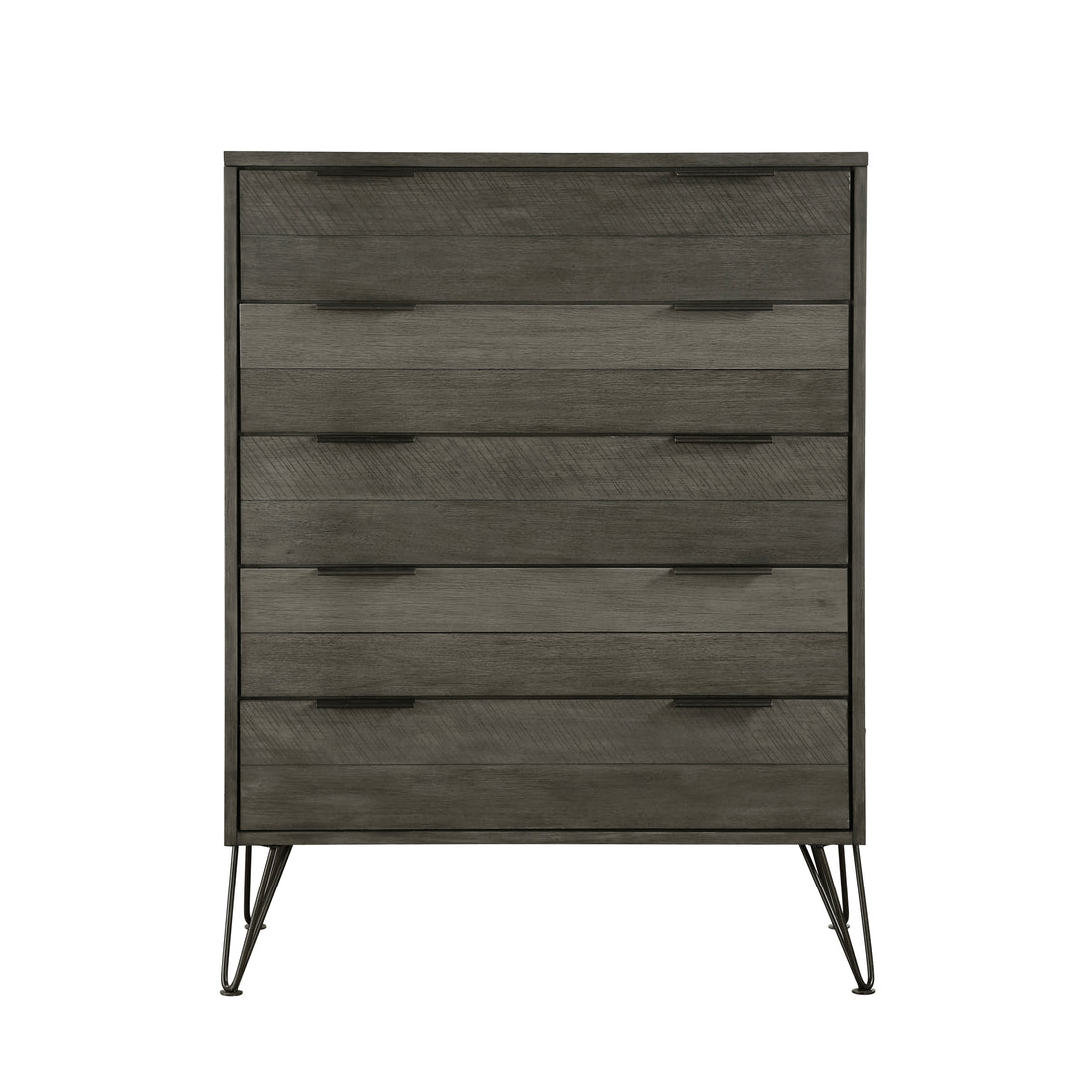 Contemporary Three Tone Gray Finish Chest of Drawers gray-bedroom-wood