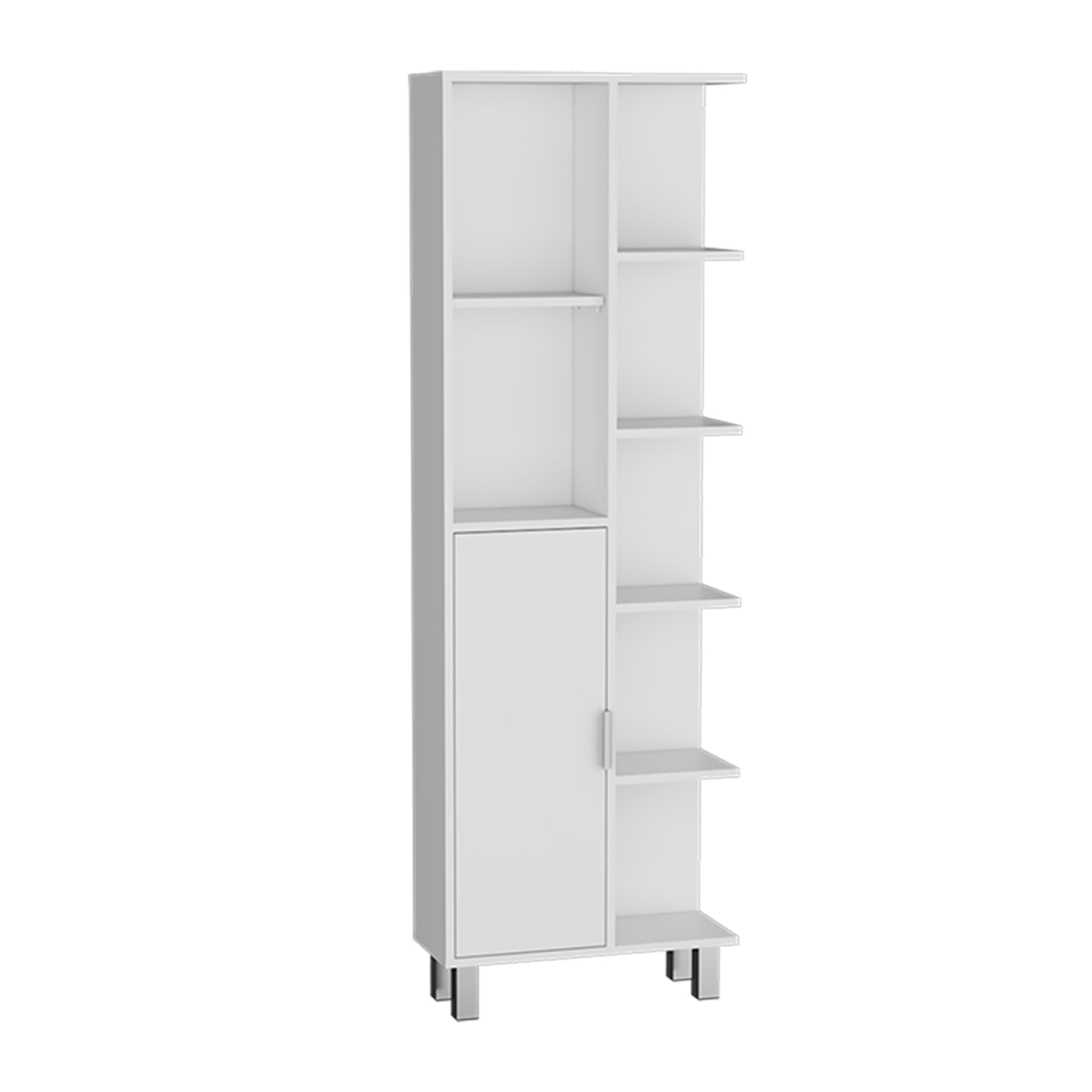 63" H Linen Bathroom Cabinet with Seven Open