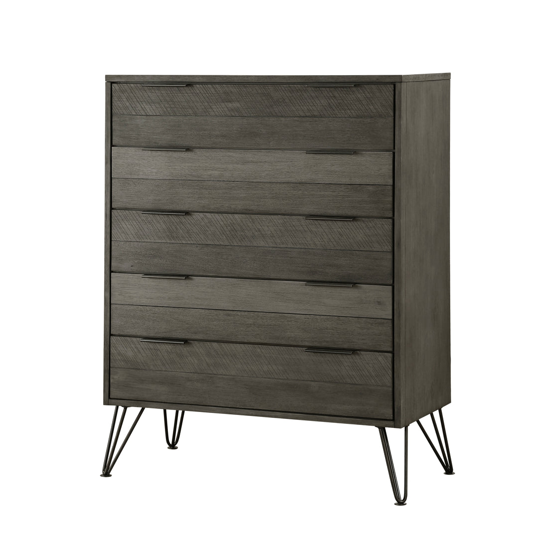 Contemporary Three Tone Gray Finish Chest of Drawers gray-bedroom-wood