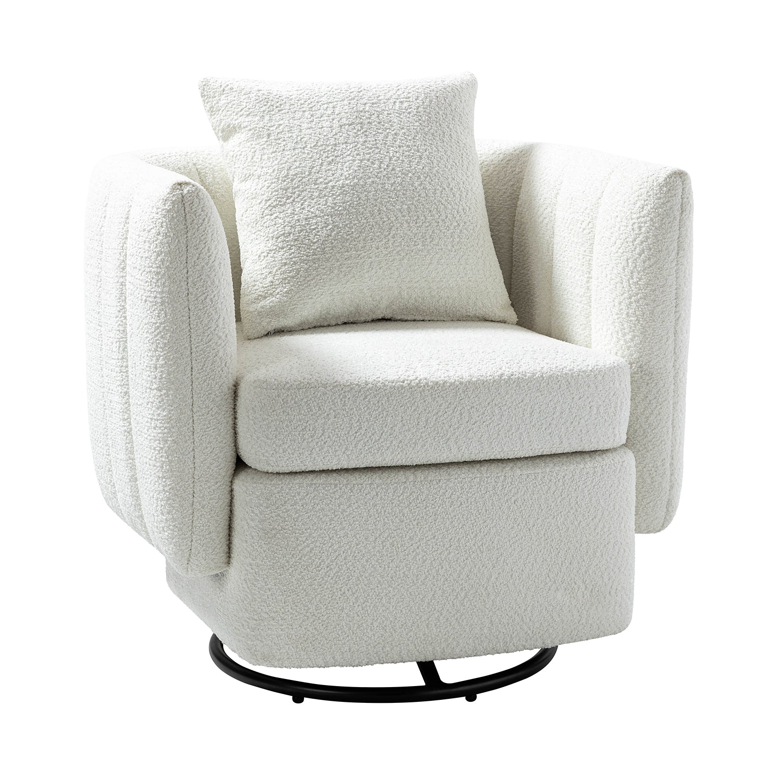 Brian Swivel barrel Chair Ivory