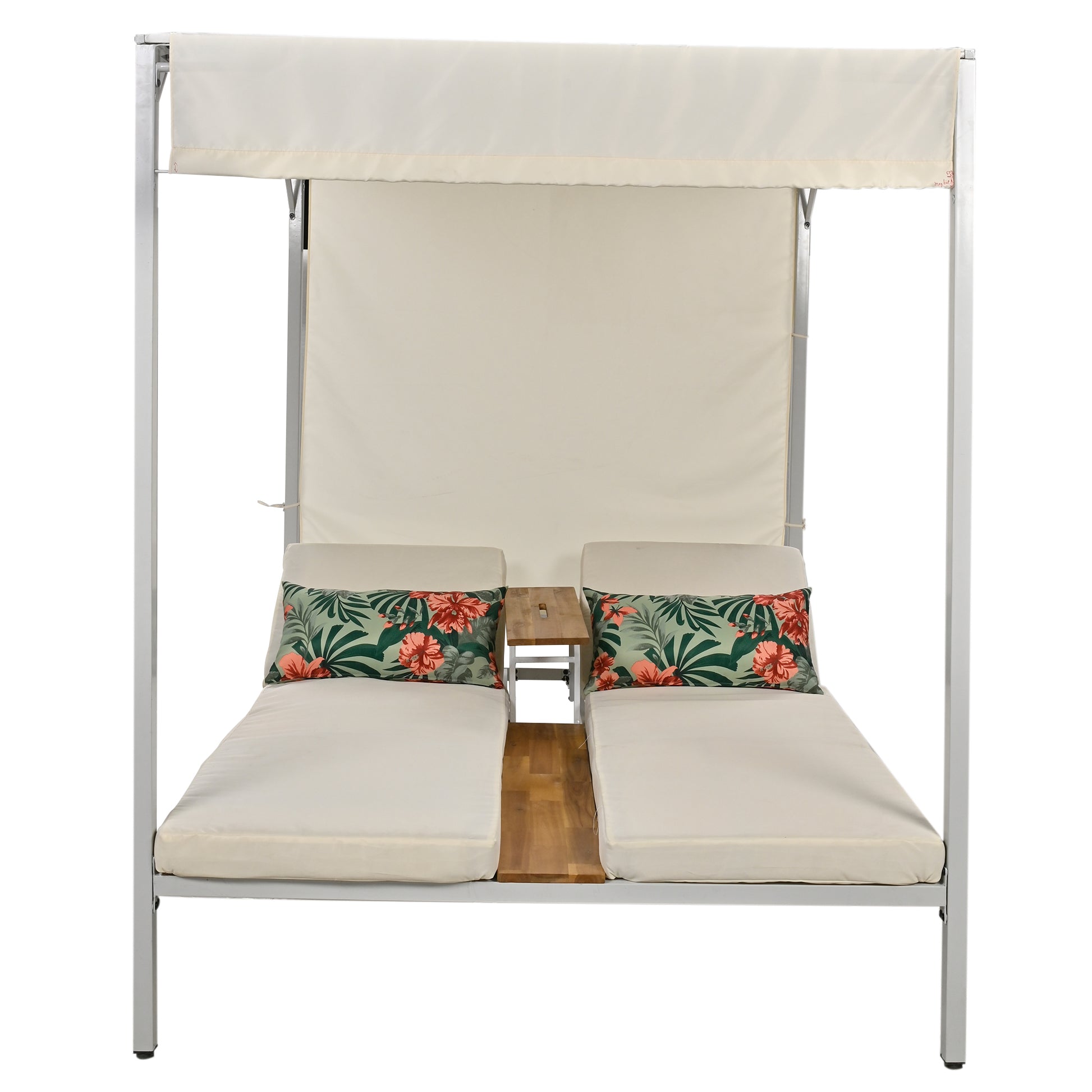 Outdoor Patio Sunbed Daybed With Cushions,