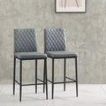 light gray modern simple bar chair, fireproof leather gray-pu