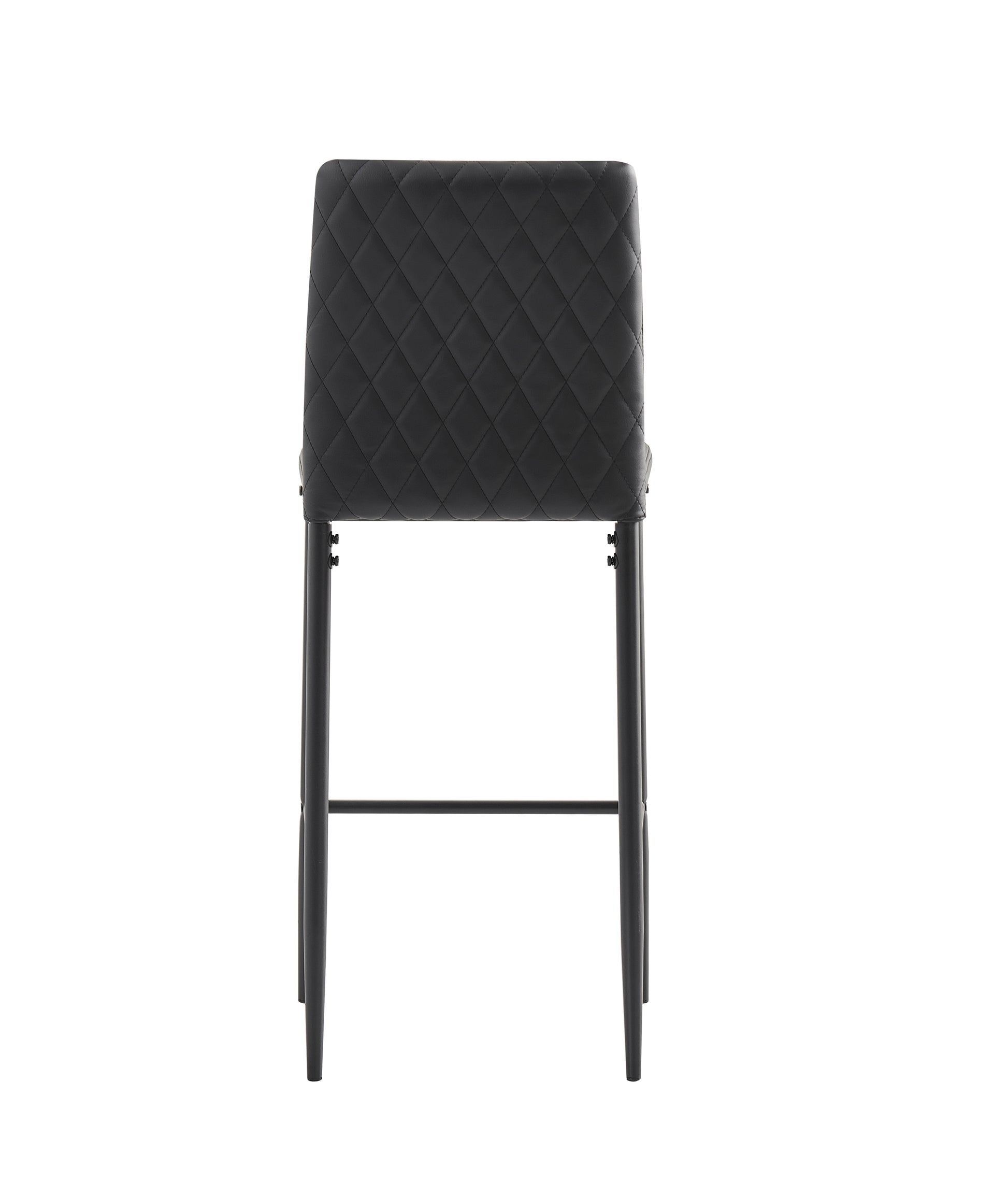 Black modern simple bar chair, fireproof leather black-pu