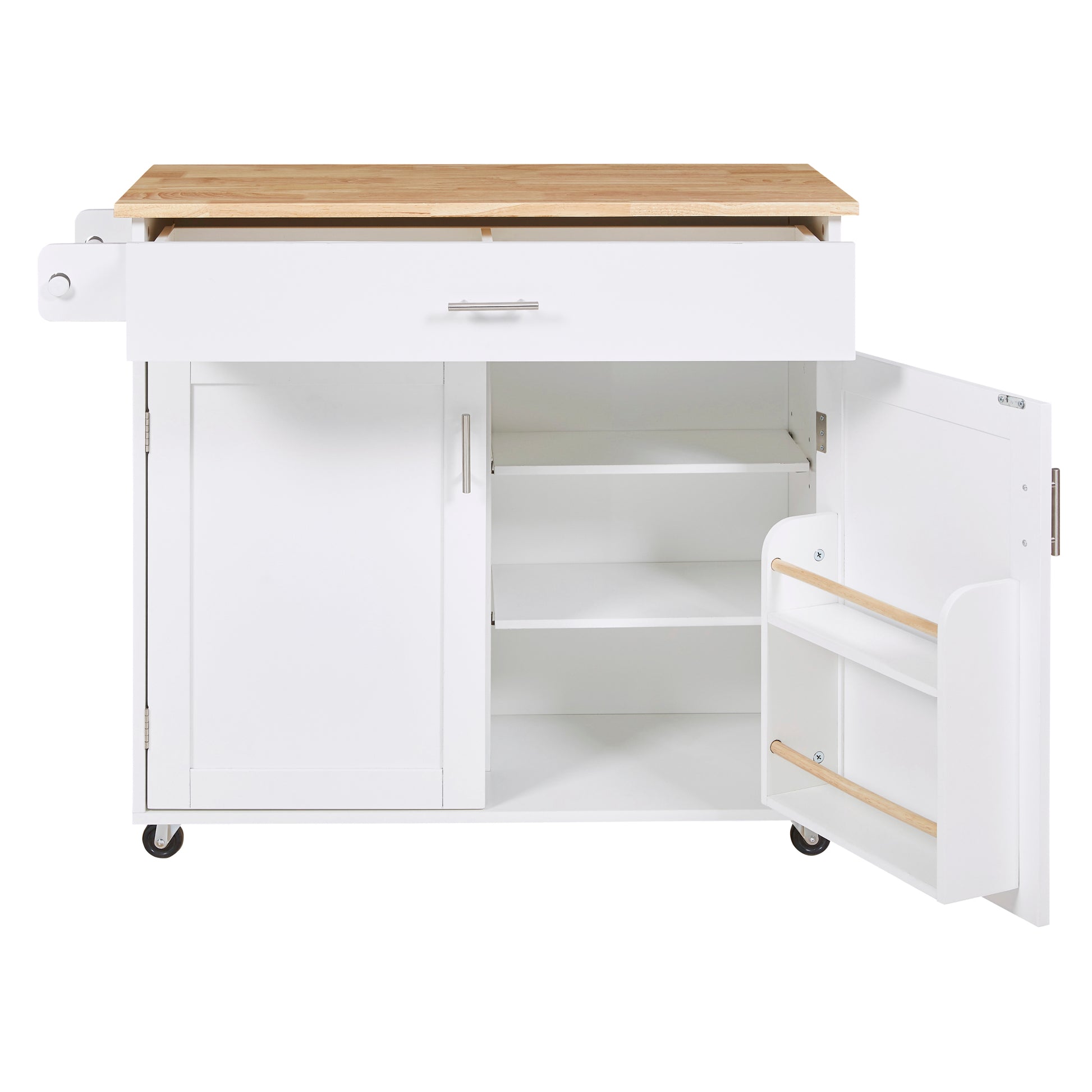 K&K Rolling Kitchen Island with Storage, Kitchen Cart