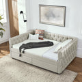 Upholstered Full Size Daybed With Two Drawers,