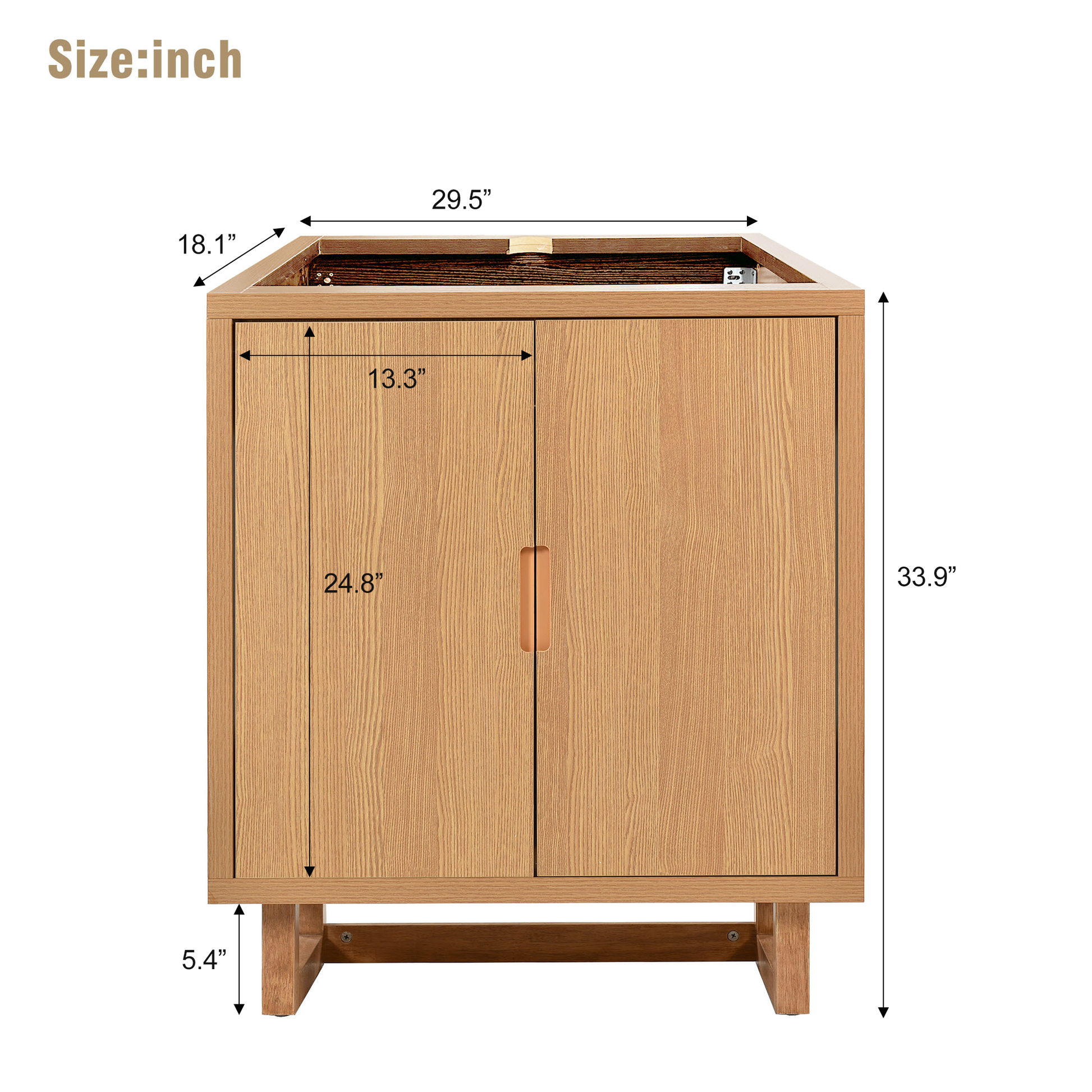 Cabinet Only 30" Bathroom vanity Sink not included wood-solid wood+mdf