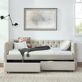 Upholstered Full Size Daybed With Two Drawers,