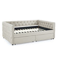 Upholstered Full Size Daybed With Two Drawers,