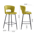 SET OF 2 Cloth armless Yellow Fashion fabric stool yellow-bar stools & counter