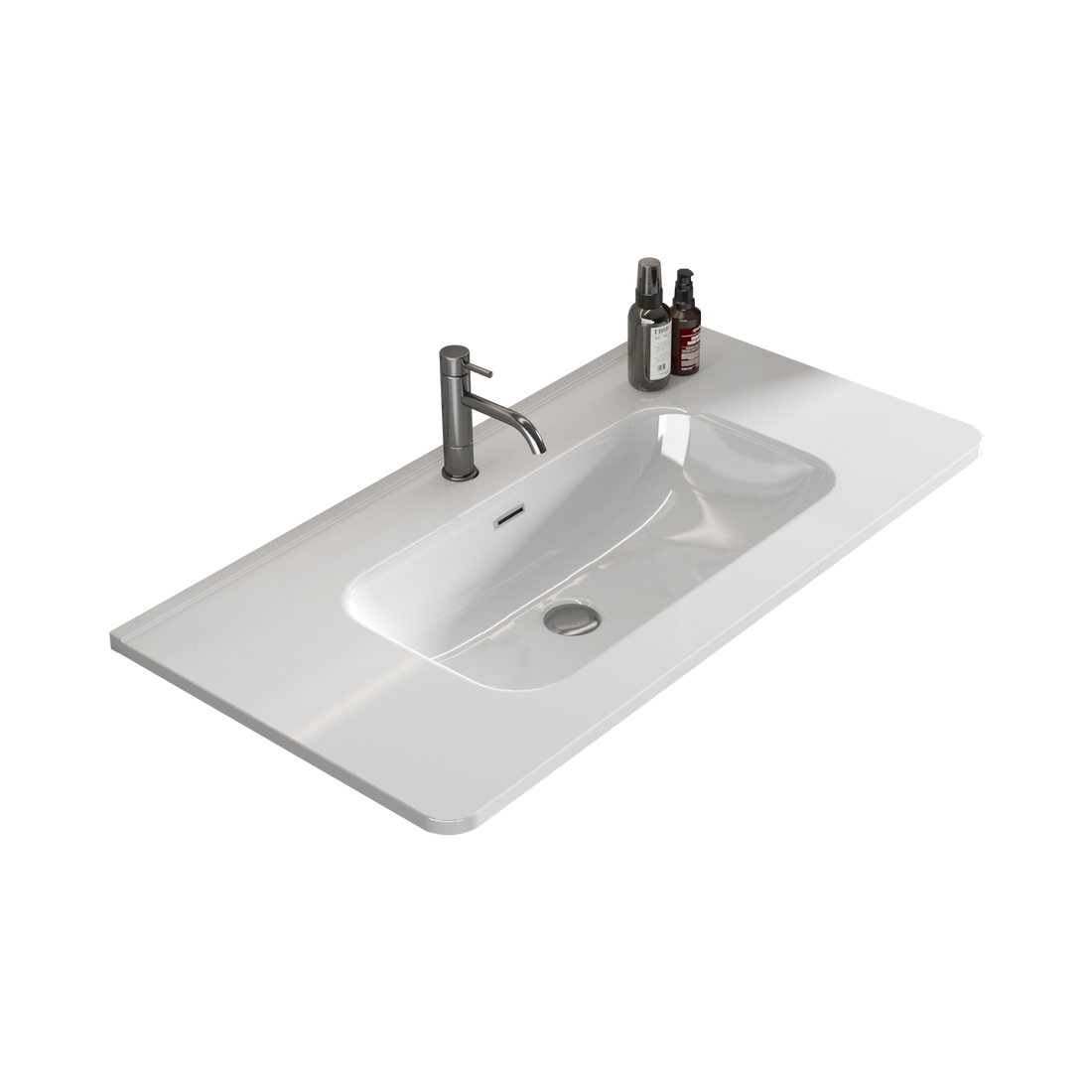 Bb0436Y301, Integrated White Ceramic Basin, Drain