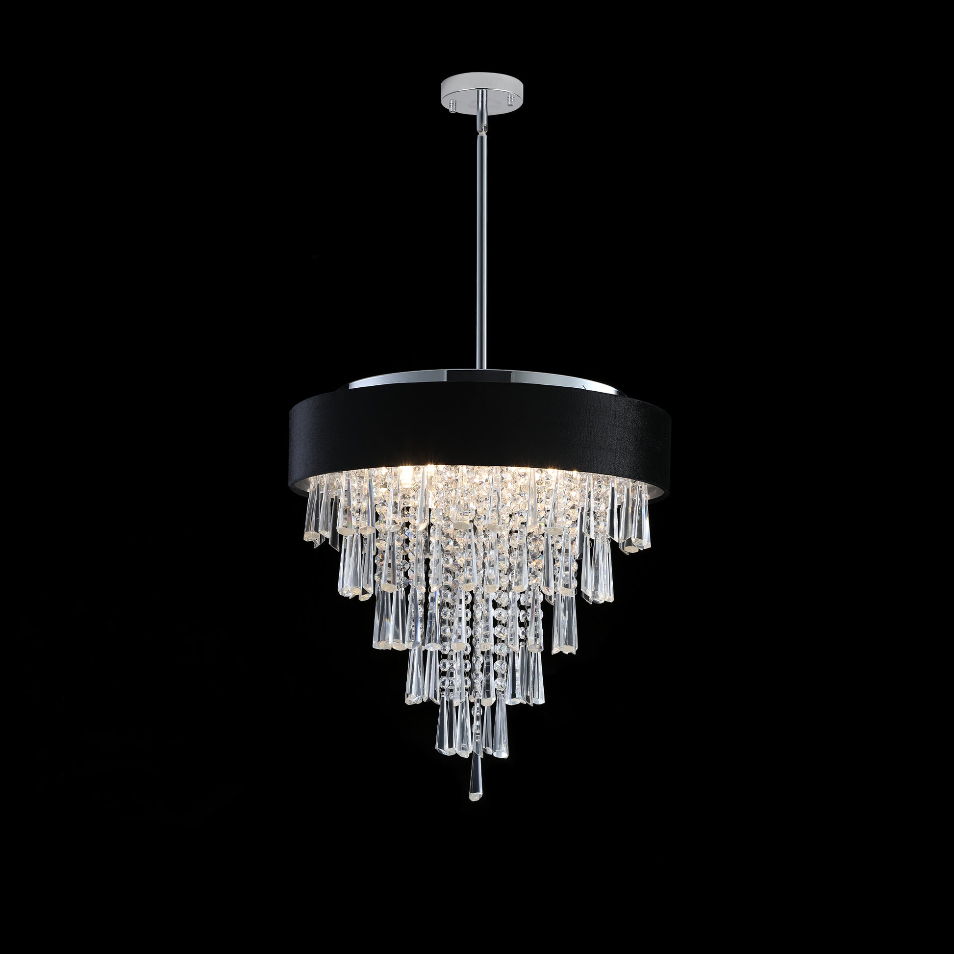 Modern Crystal Chandelier for Living Room Round transparent-modern-crystal