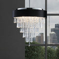 Modern Crystal Chandelier for Living Room Round transparent-modern-crystal