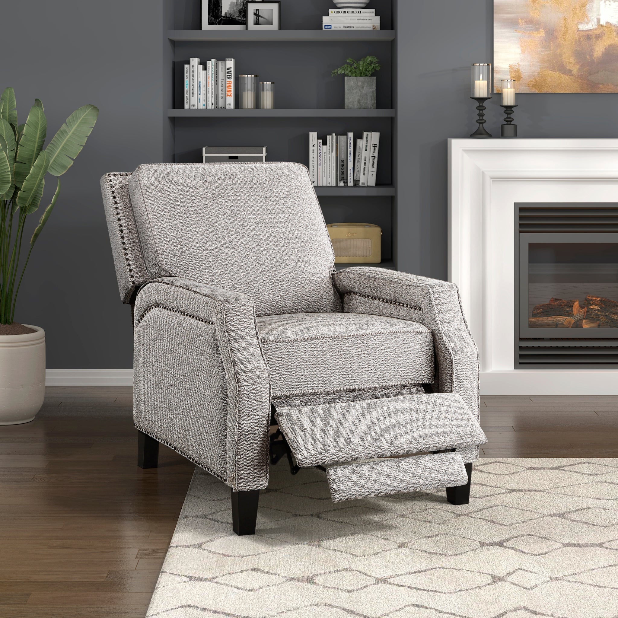 Push Back Reclining Chair Transitional Style