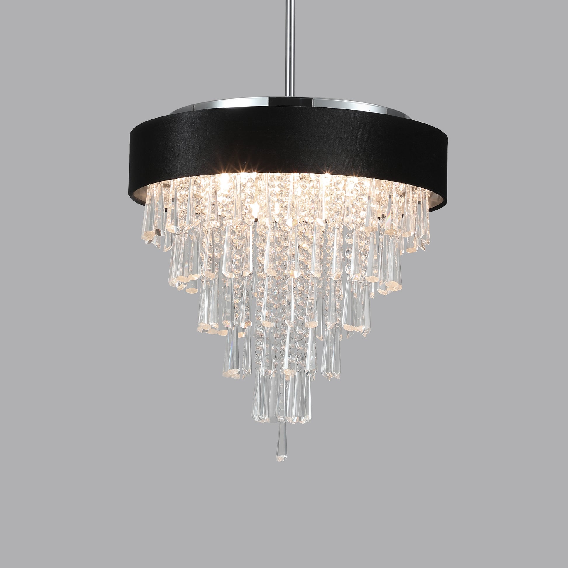 Modern Crystal Chandelier for Living Room Round transparent-modern-crystal