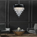 Modern Crystal Chandelier for Living Room Round transparent-modern-crystal