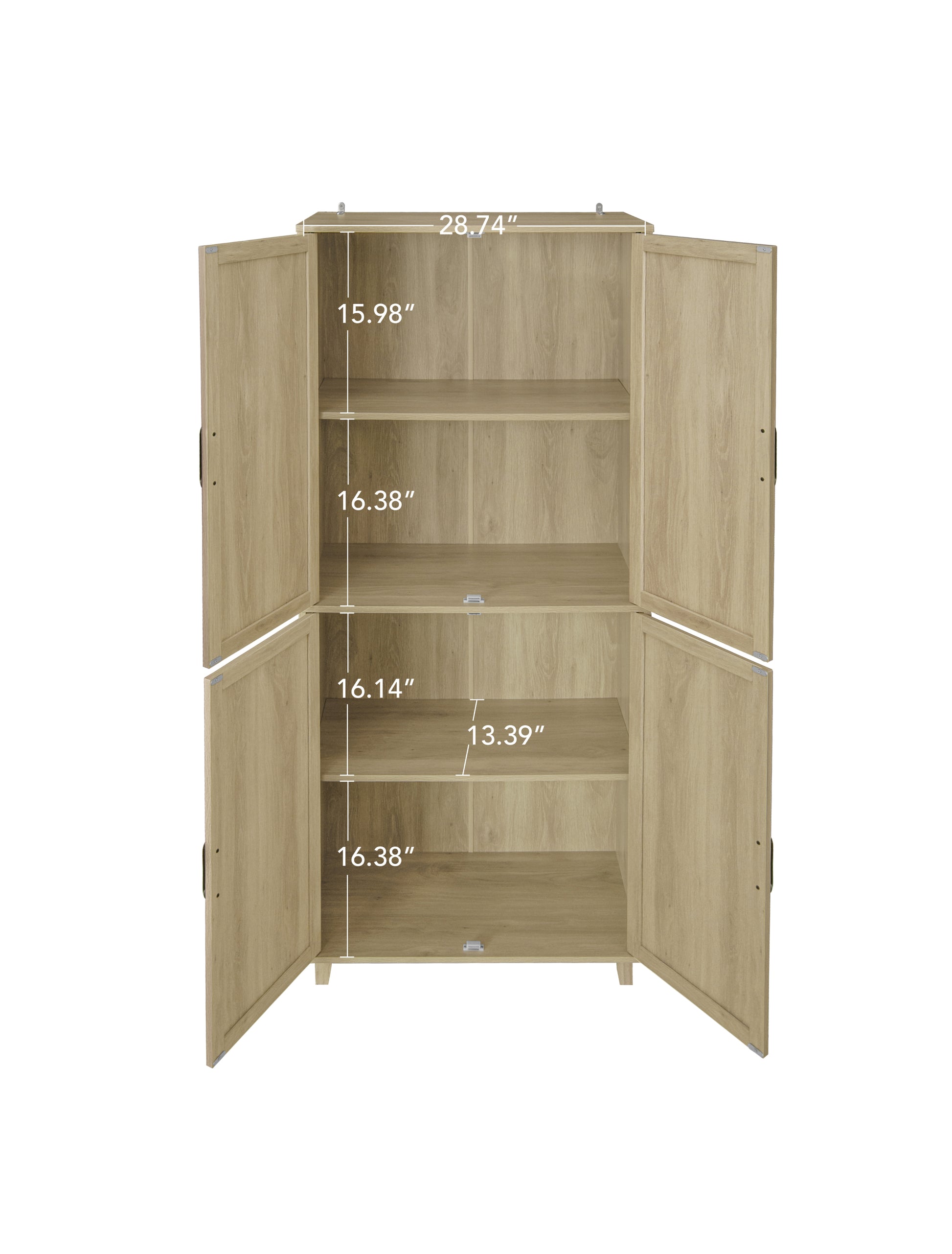 4 Door Cabinet, With 4 Adjustable Inner Shelves -