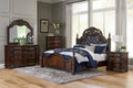 Formal Traditional Eastern King Bed 1pc Button Tufted box spring