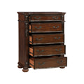 Classic Traditional 1pc Chest of 5 Drawers Cherry cherry-bedroom-ornate