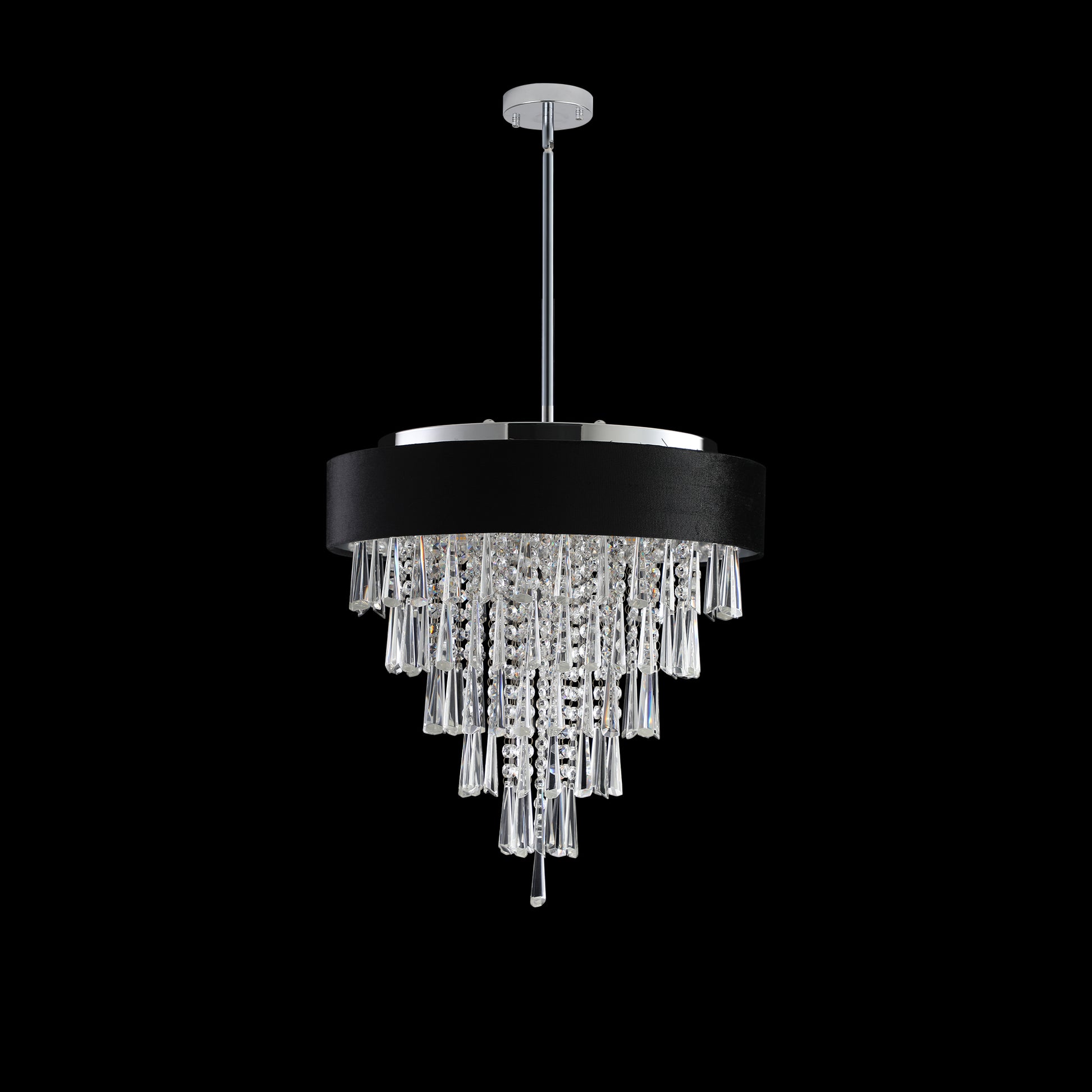 Modern Crystal Chandelier for Living Room Round transparent-modern-crystal