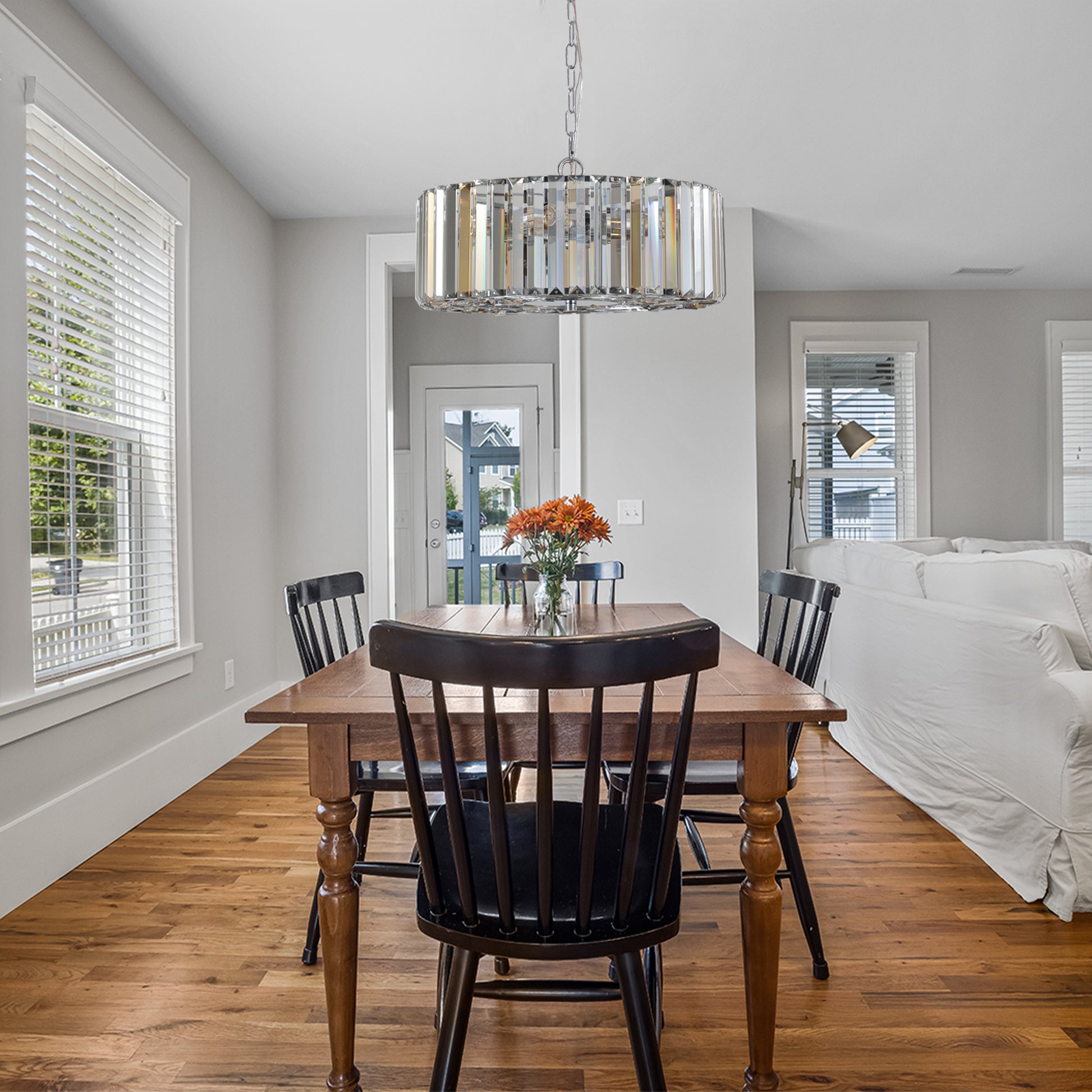 Modern Crystal Chandelier for Living Room Round transparent-modern-crystal