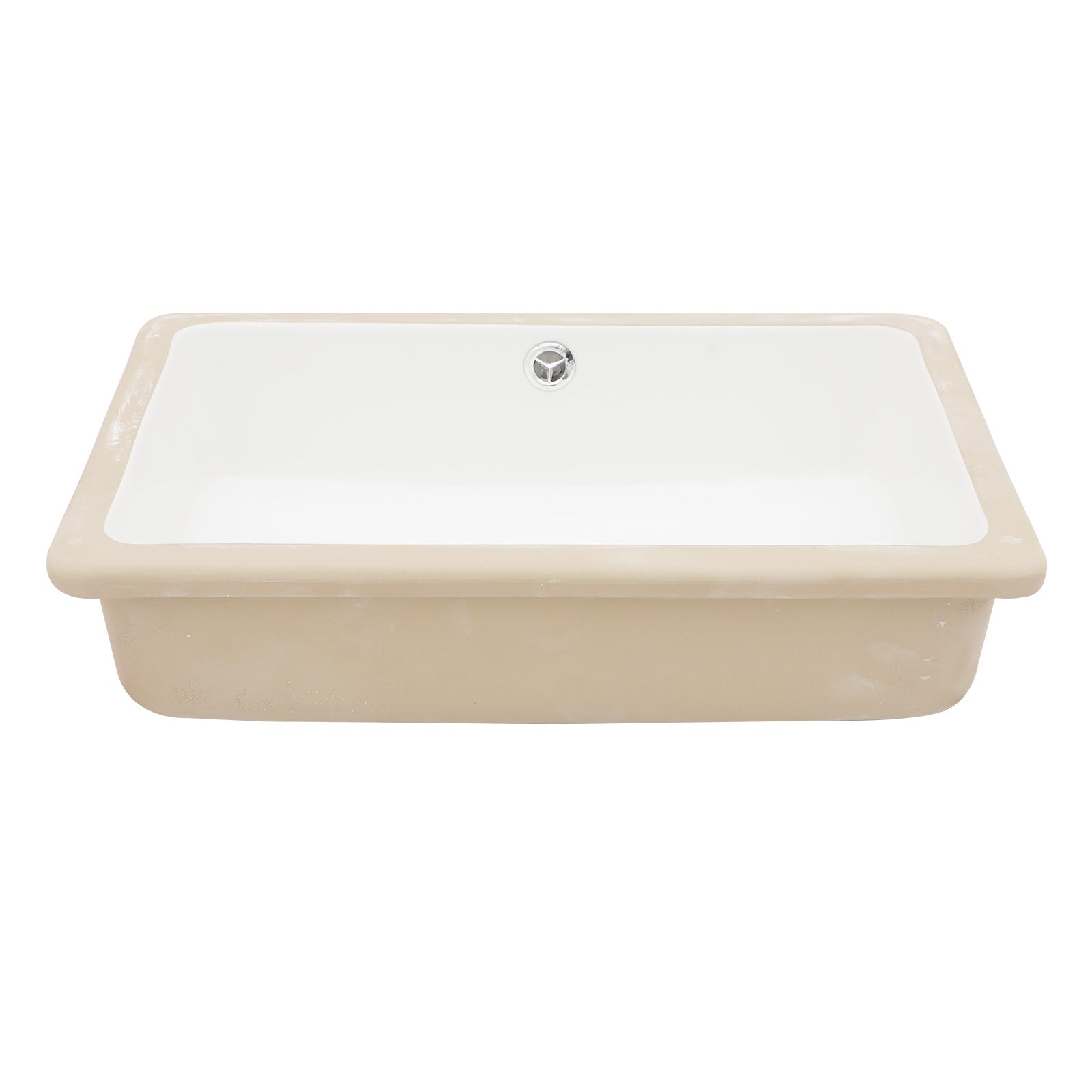 18"x12" White Ceramic Rectangular Undermount Bathroom white-ceramic