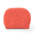 Spongy Microfiber Square Pouf, Coral coral-microfiber