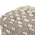 Angelic Handcrafted Fabric Pouf with Tassels,